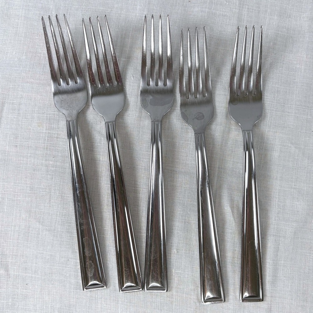 Gorham Marabella 18/8 Stainless Steel Dinner Forks Set of 5 Modernist Flatware